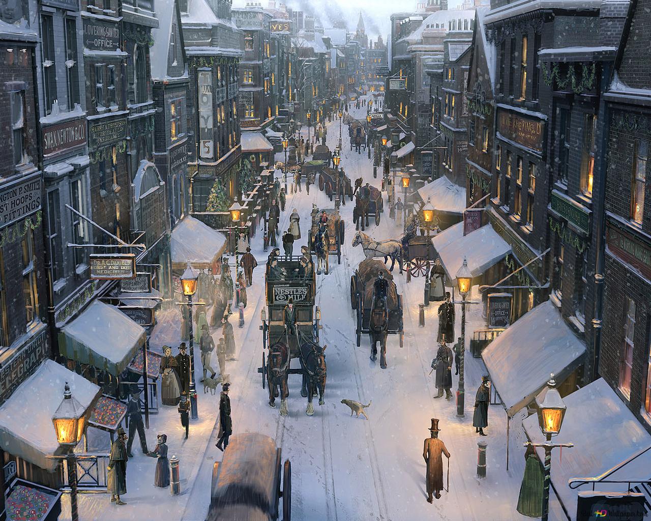 Winter City HD wallpaper download