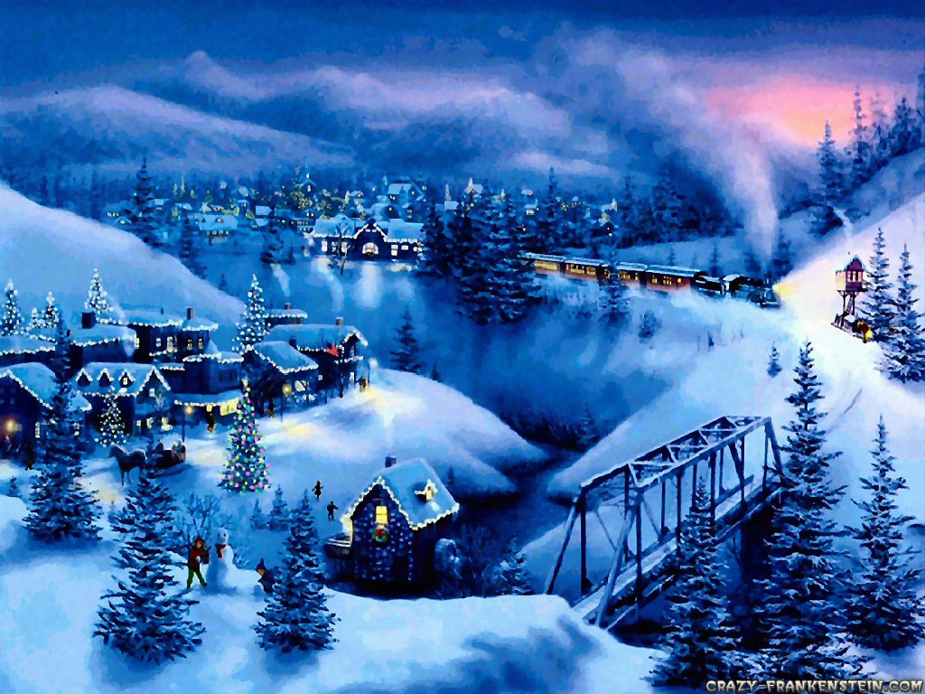 Vintage Winter Scenes Wallpaper
