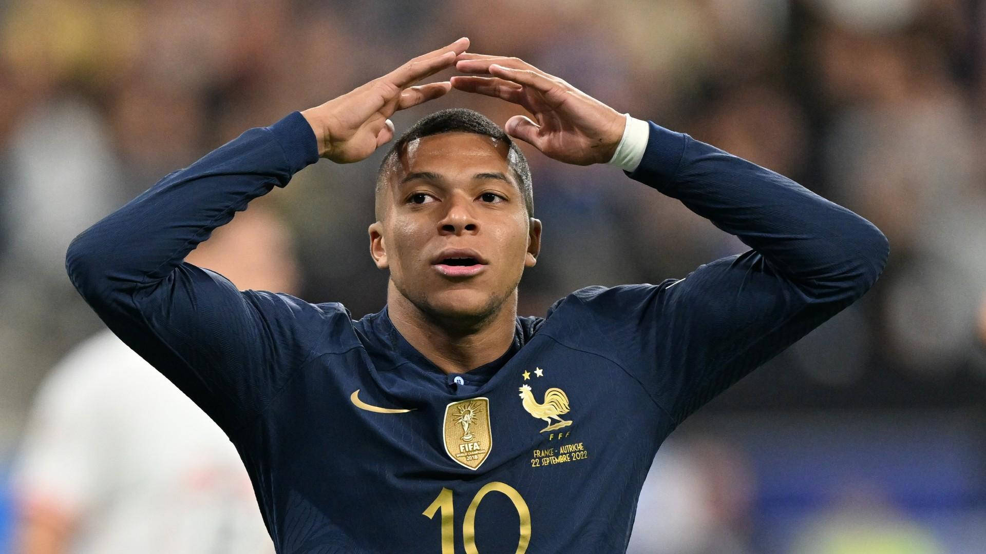 Download Cool French National Football Team Kylian Mbappe Wallpaper
