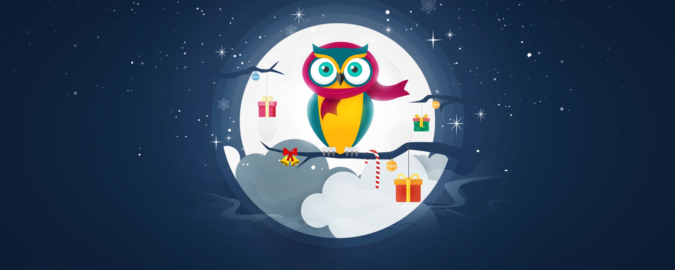 Wallpaper 4k Owl Christmas Winter Season Wallpaper