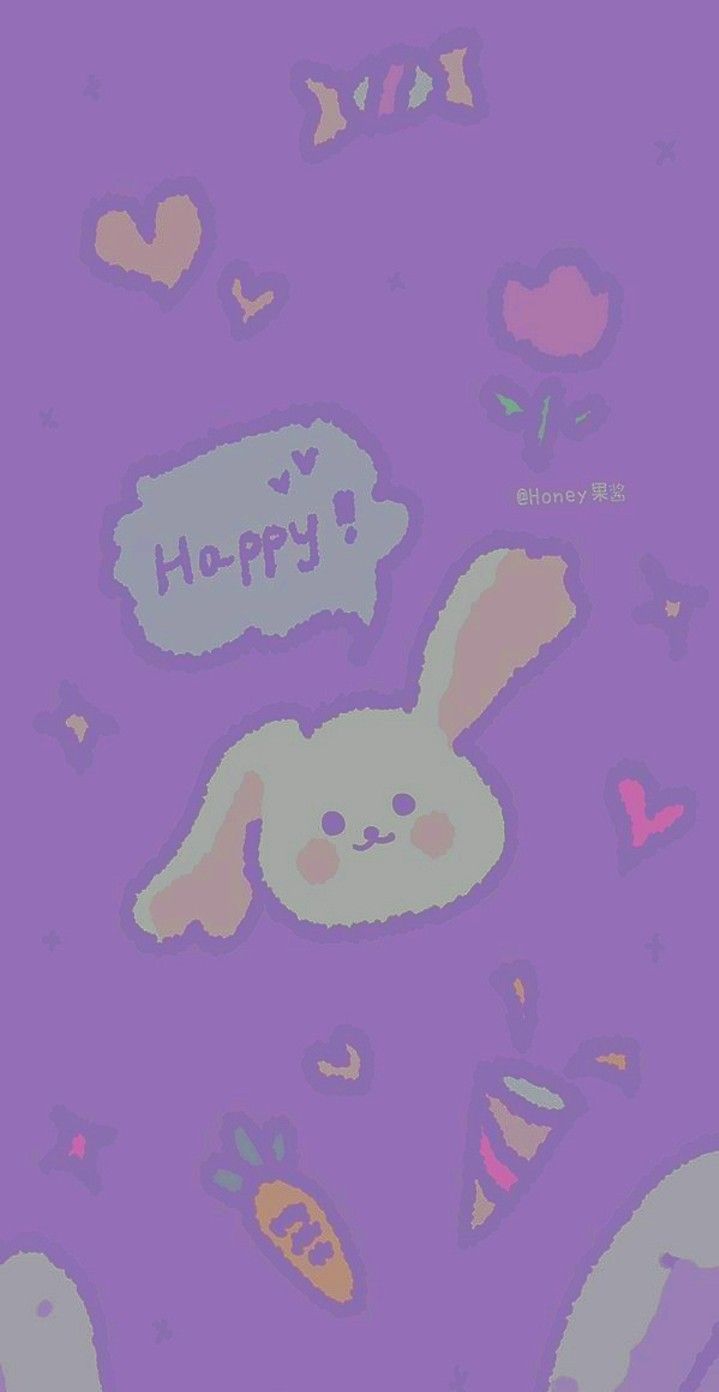 rabbit cute aesthetic purple