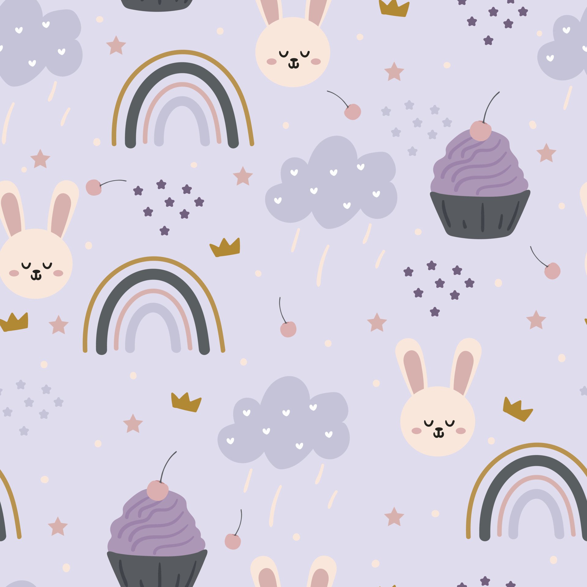 seamless pattern cute cartoon bunny. for easter, kids wallpaper, fabric print, and gift wrapping paper