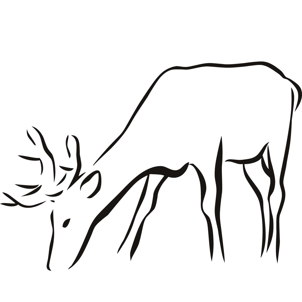 This is what I am probably going to paint on my wall. Black and white art drawing, Animal outline, Deer outline