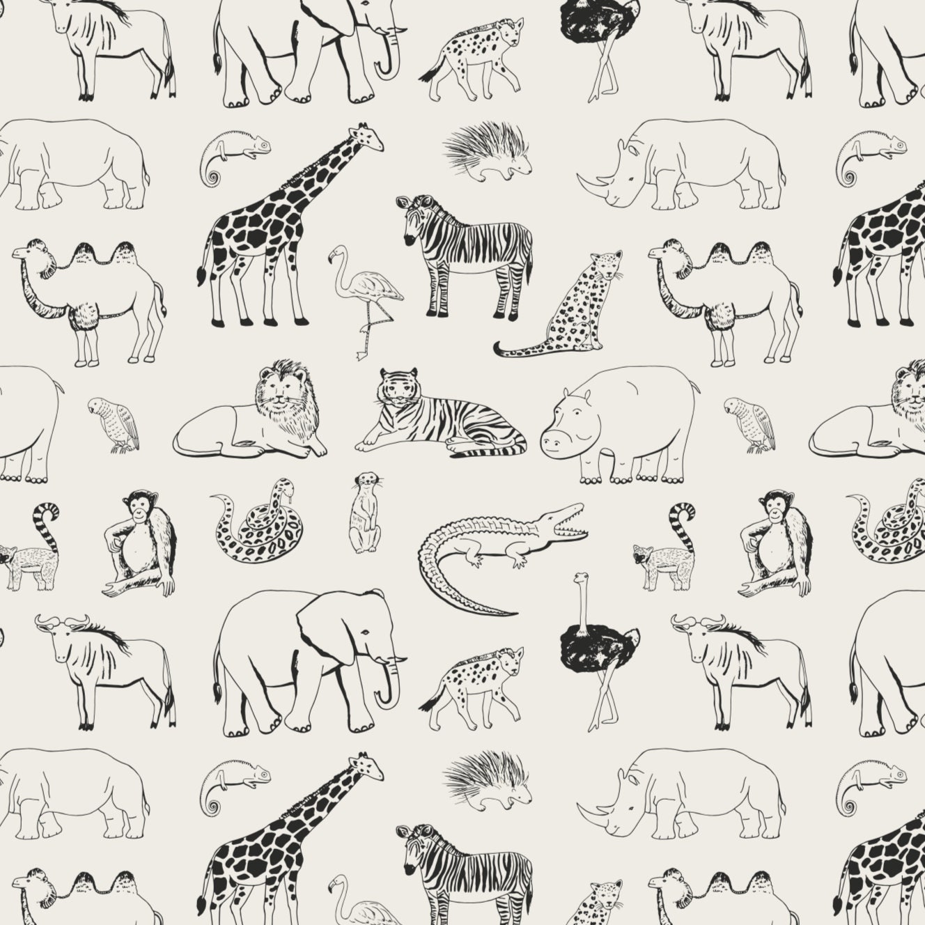 Safari Animal Removable Wallpaper