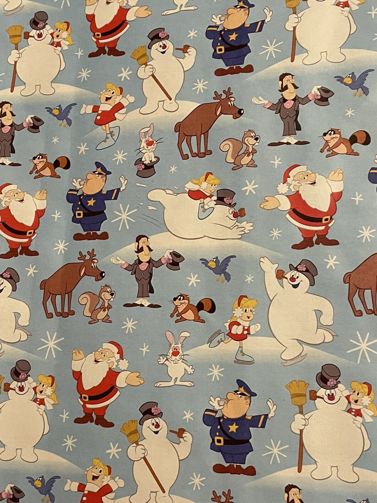 Frosty The Snowman Christmas Karen Gift Wrapping Paper 2 Yard FOLDED Decoupage