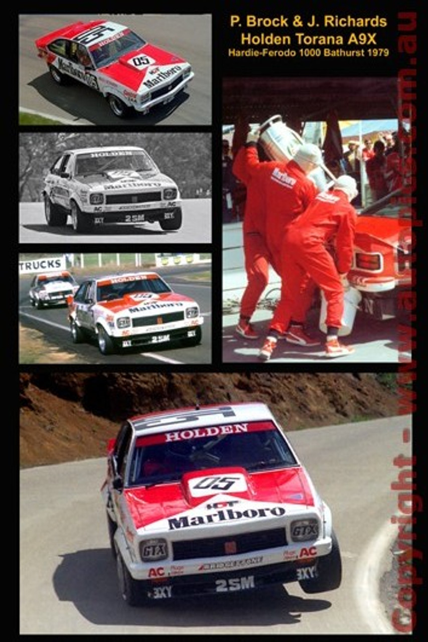 Peter Brock & Jim Richards collection of 5 photo from Bathurst 1979 Torana A9X