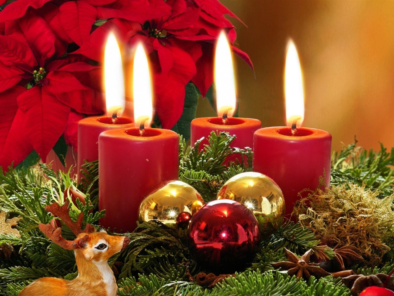 Candles Holiday New Year Christmas Desktop Wallpaper