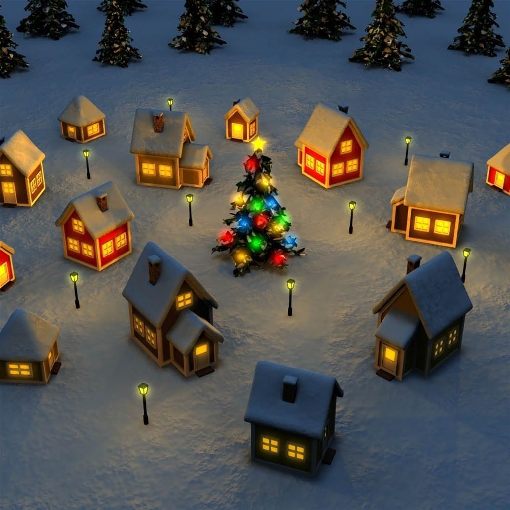 Christmas Village Illustration #iPad #Air #wallpaper. Christmas wallpaper free, Christmas wallpaper hd, Christmas desktop