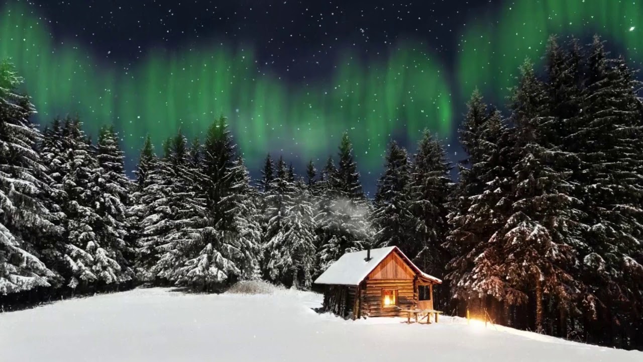 Northern Lights Winter Cabin Ambience ASMR