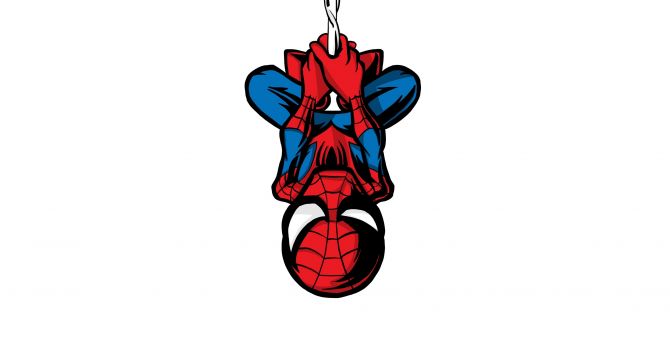 Wallpaper Spider Man, Illustration, Minimalist, Hang, Artwork Desktop Wallpaper, HD Image, Picture, Background, 653422