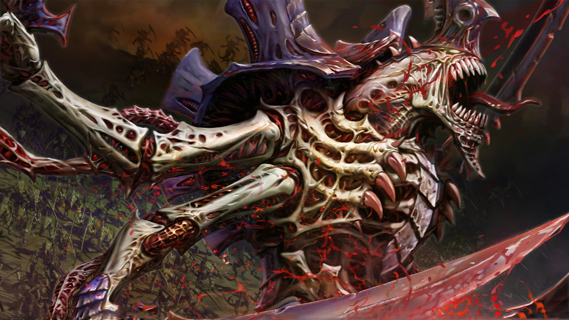 warhammer, 40k, Tyranids, Hive, Tyrant, Dark, Horror, Fantasy, Monster, Evil Wallpaper HD / Desktop and Mobile Background