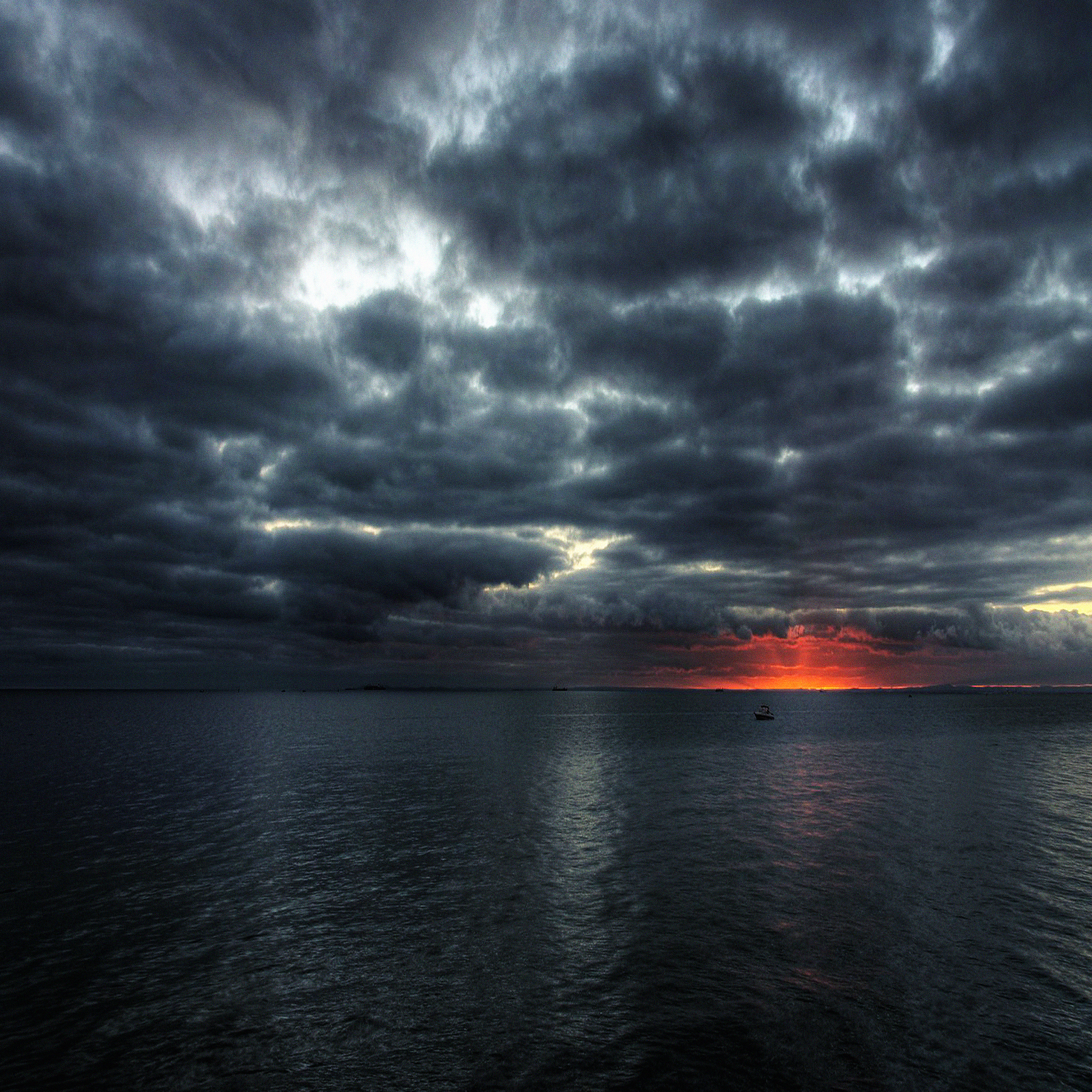 Wallpaper Dark Sea Storm Night Ocean