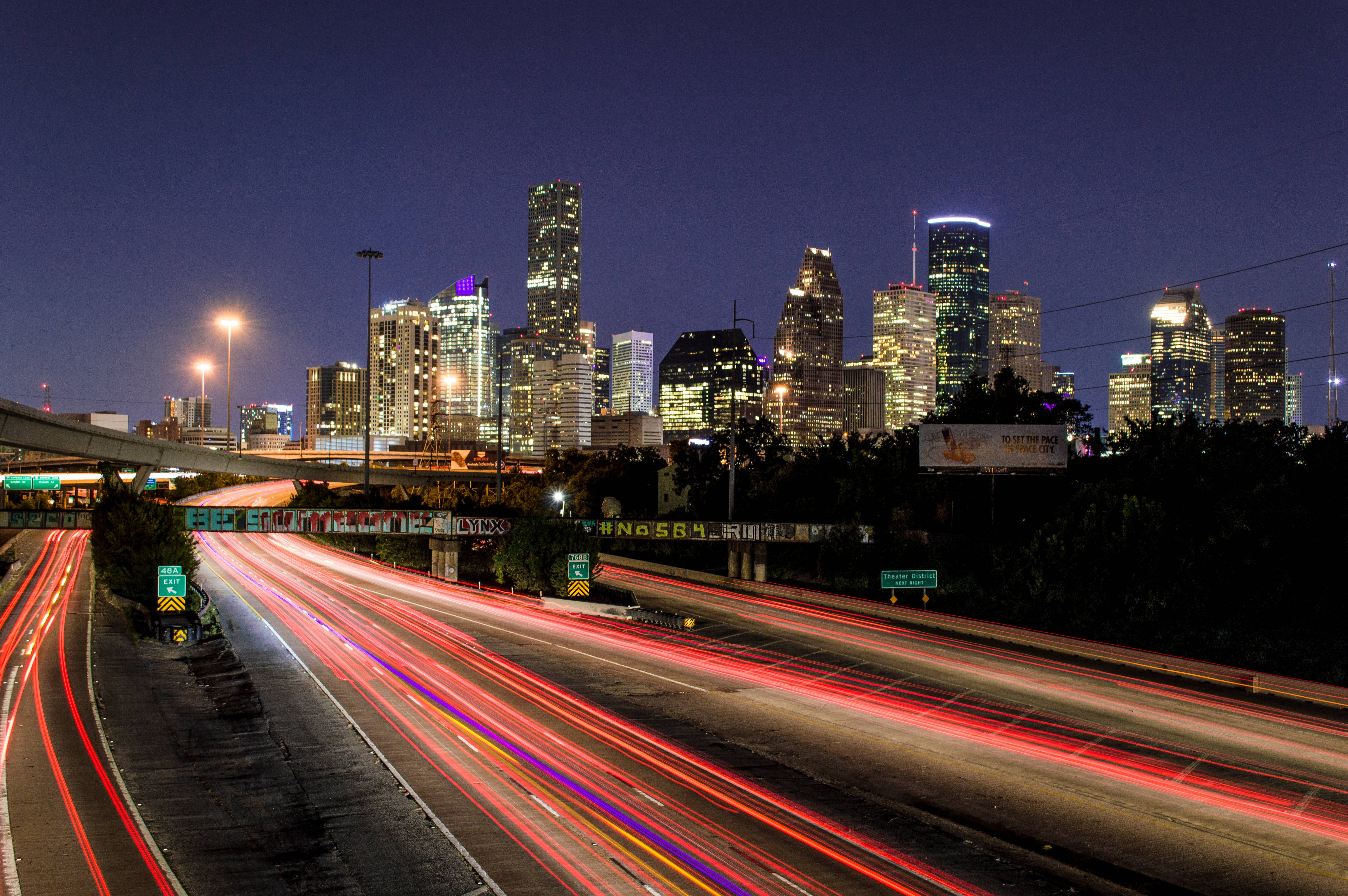 Download Houston Texas Skyline At Night Wallpaper