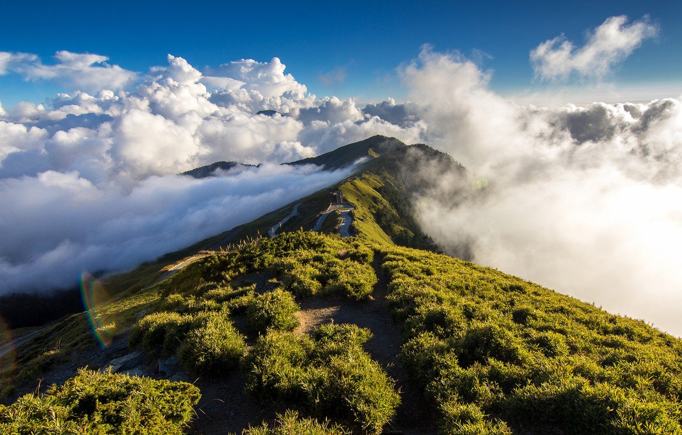 Wallpaper sky, cloud, mountain, path image for desktop, section пейзажи