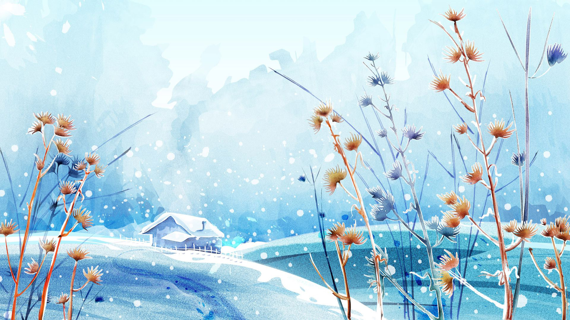 Winter Flower Anime Wallpaper