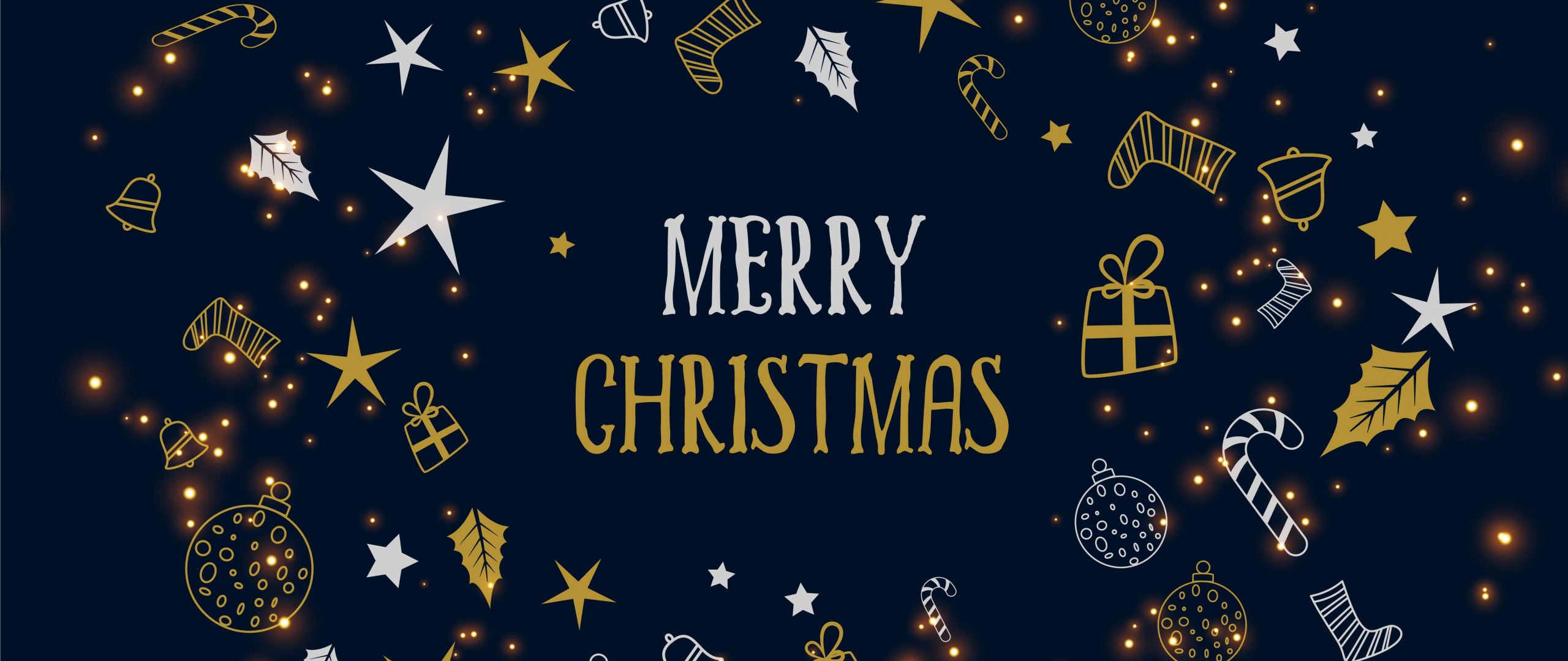 Download 2019 Merry Christmas, artwork wallpaper, 2560x1080, Dual Wide, Widescreen