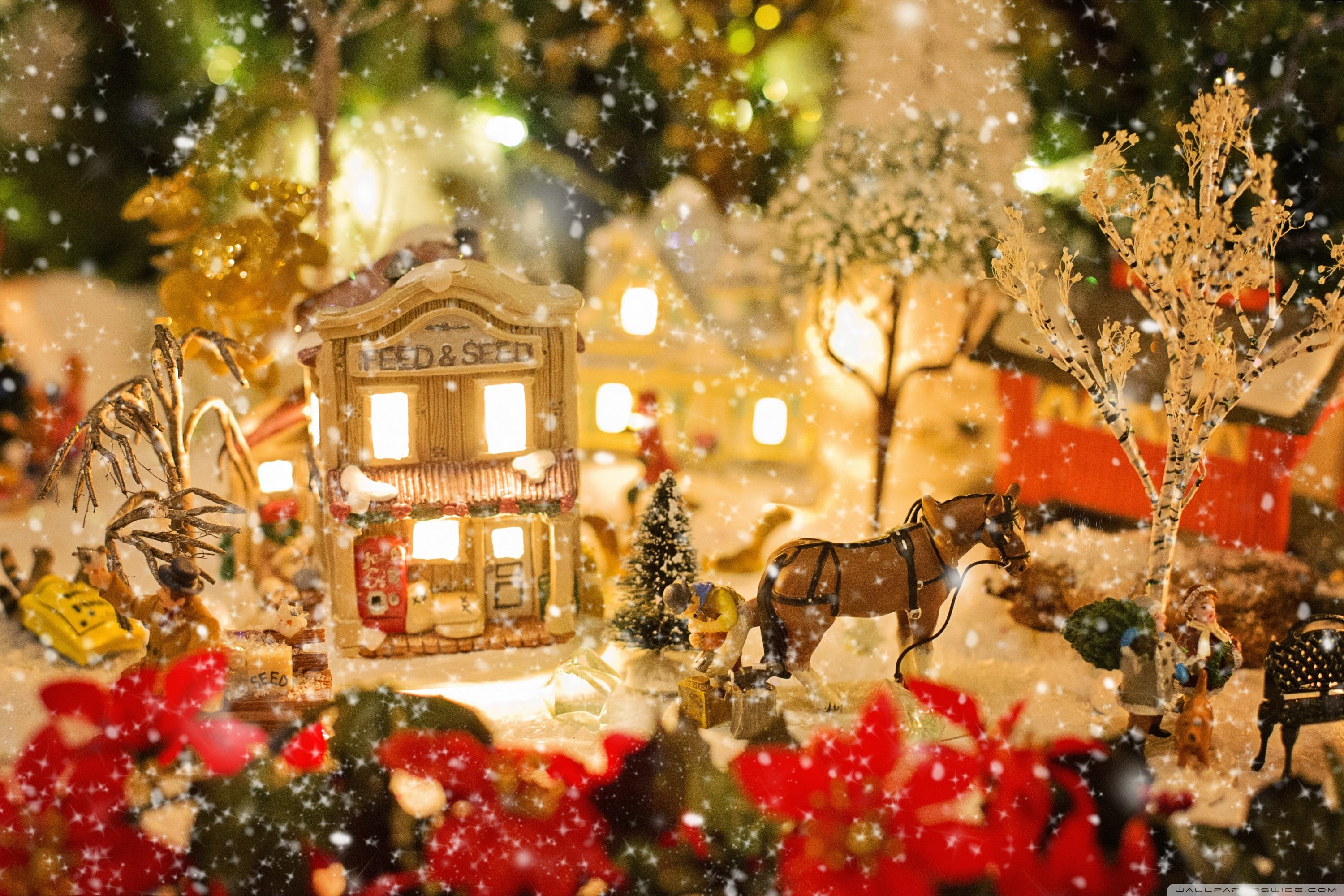 Christmas Village Ultra HD Desktop Background Wallpaper for: Tablet