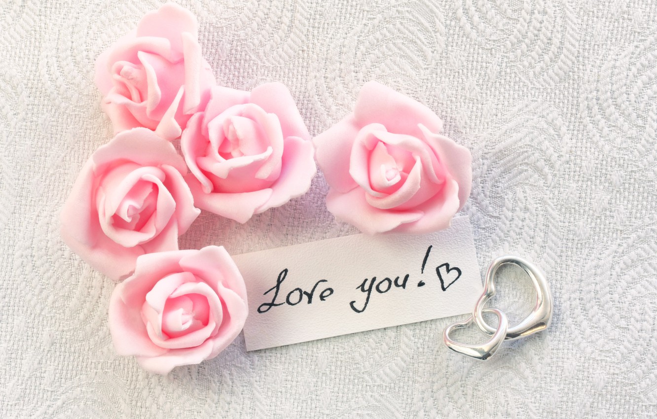 Wallpaper hearts, I love you, pink, romantic, hearts, gift, roses, pink roses image for desktop, section настроения