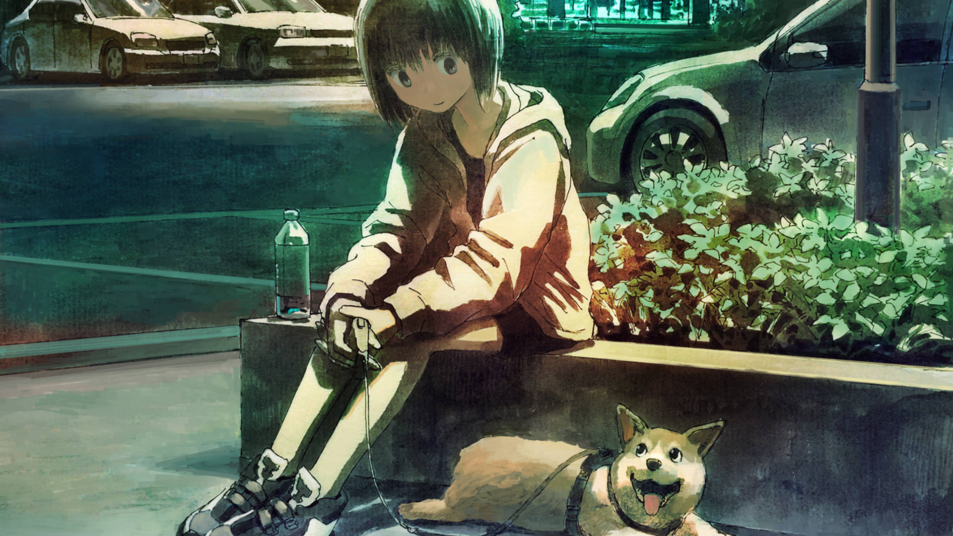 Anime Girl With Dog Wallpapers Wallpaper Cave