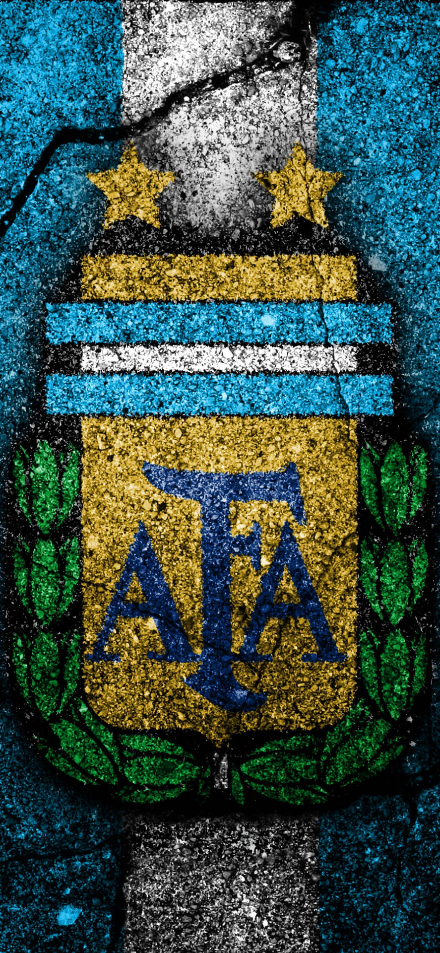 Download Argentina National Football Team Logo On Pavement Wallpaper