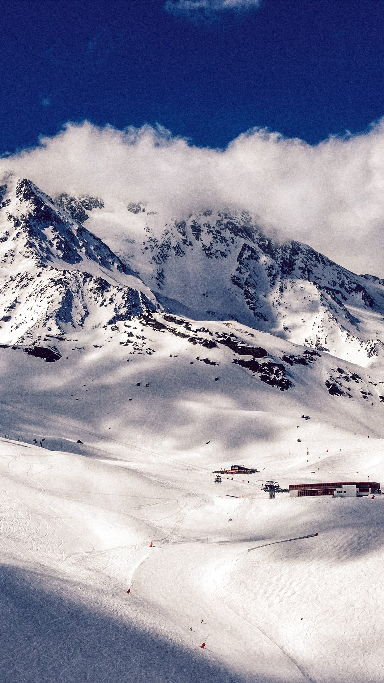 iPhone X wallpaper. snow mountain winter nature blue sky