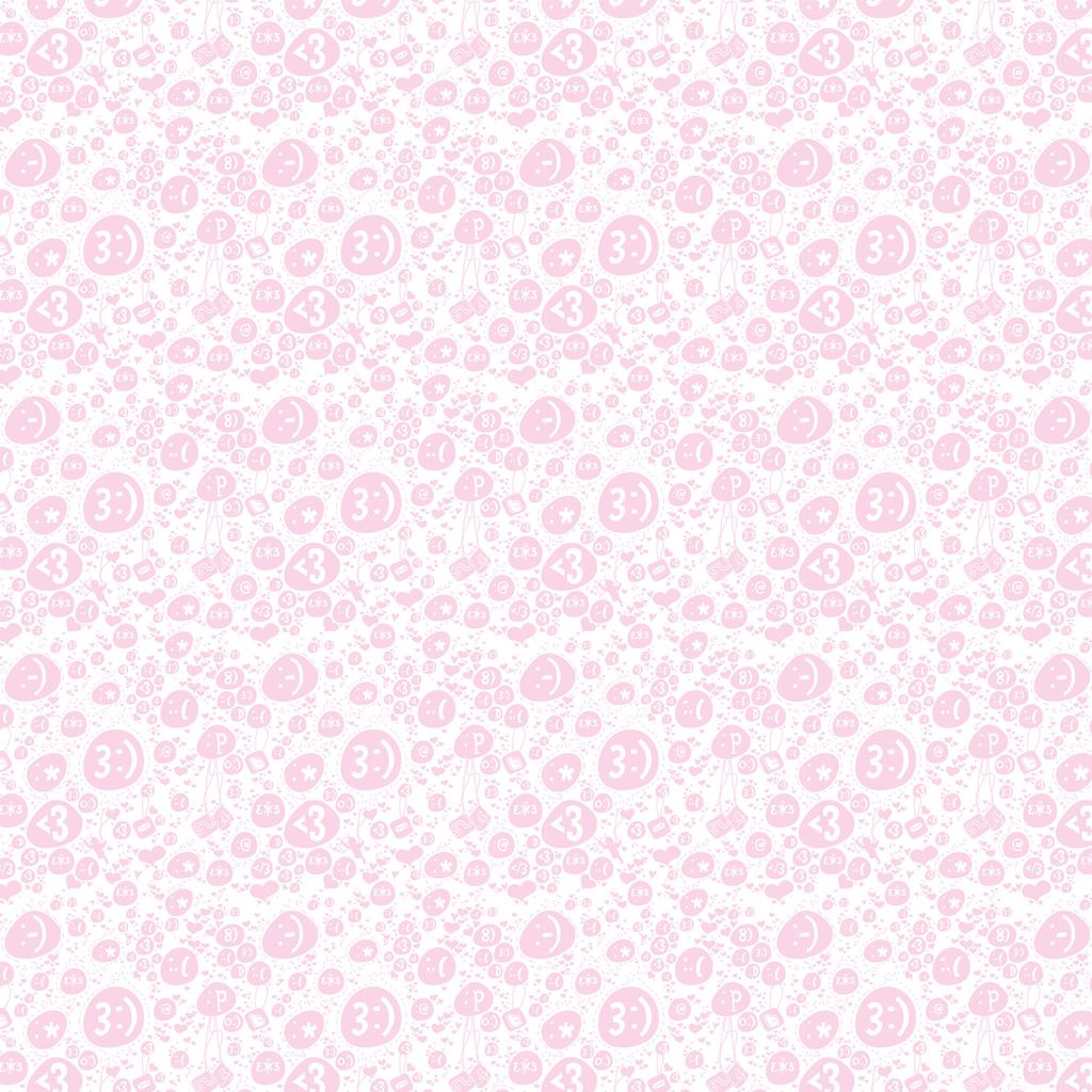 Pink Emoticon Charms Pattern iPad Wallpaper Free Download