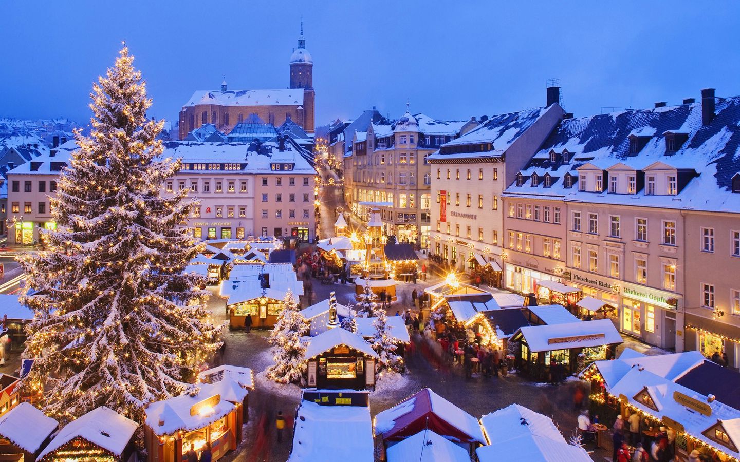 Download wallpaper 1440x900 germany, markets, area, christmas widescreen 16:10 HD background