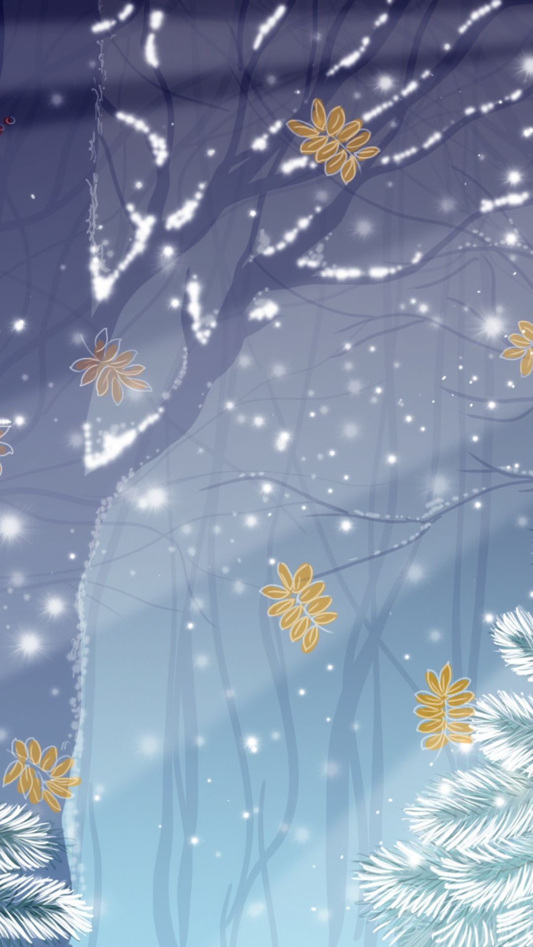 Winter, illustration, snowfall, digital art Wallpaper. Art wallpaper, Wallpaper, Digital art