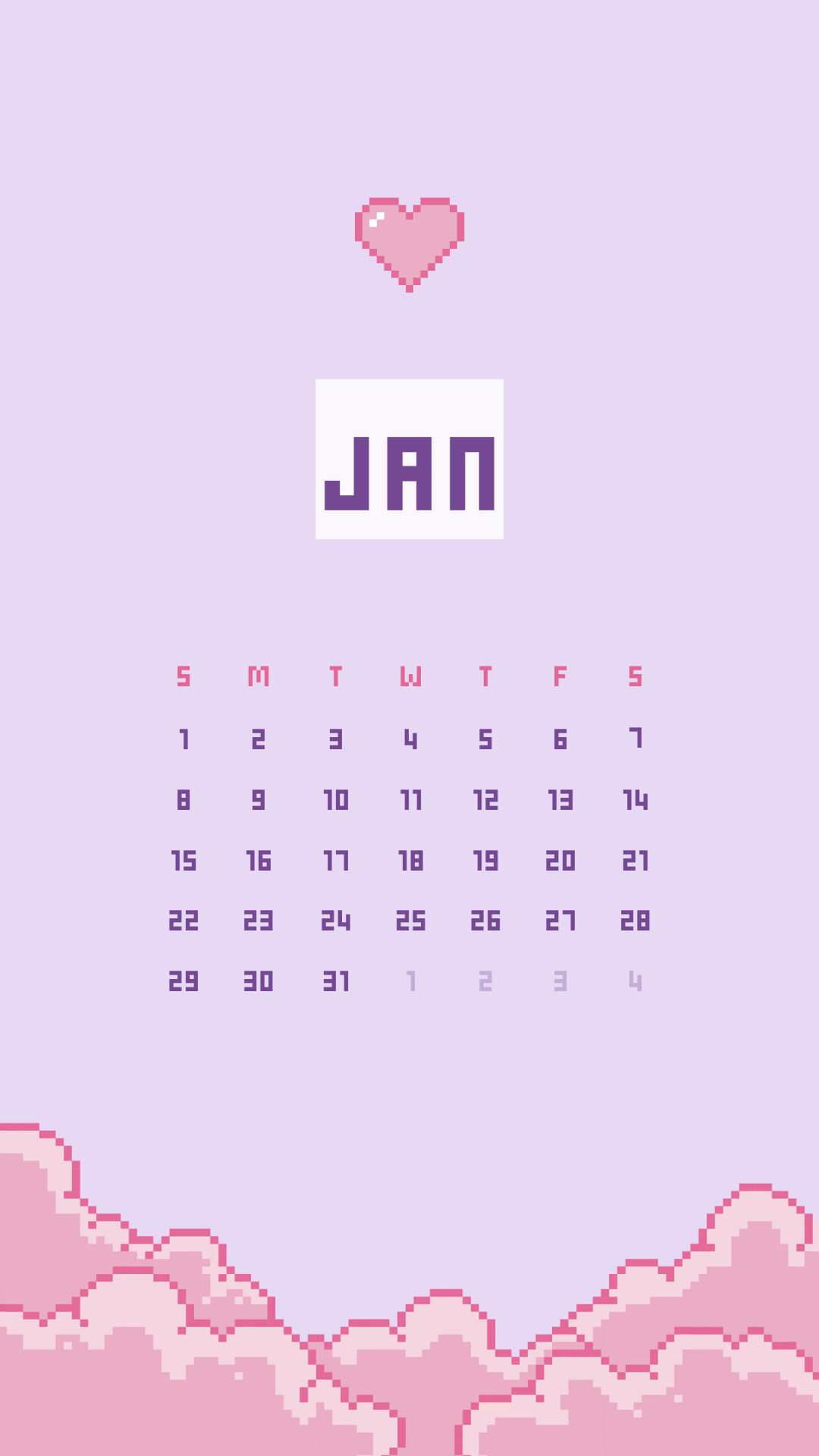 January 2023 free aesthetic calendar wallpapers / lock screen backgrounds for your phone ⋆ Aesthetic Design Shop
