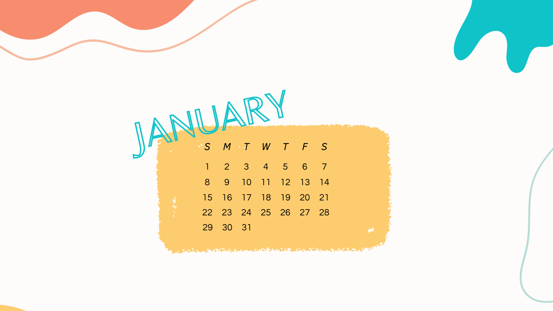 FREE JANUARY 2023 Desktop Calendar Backgrounds