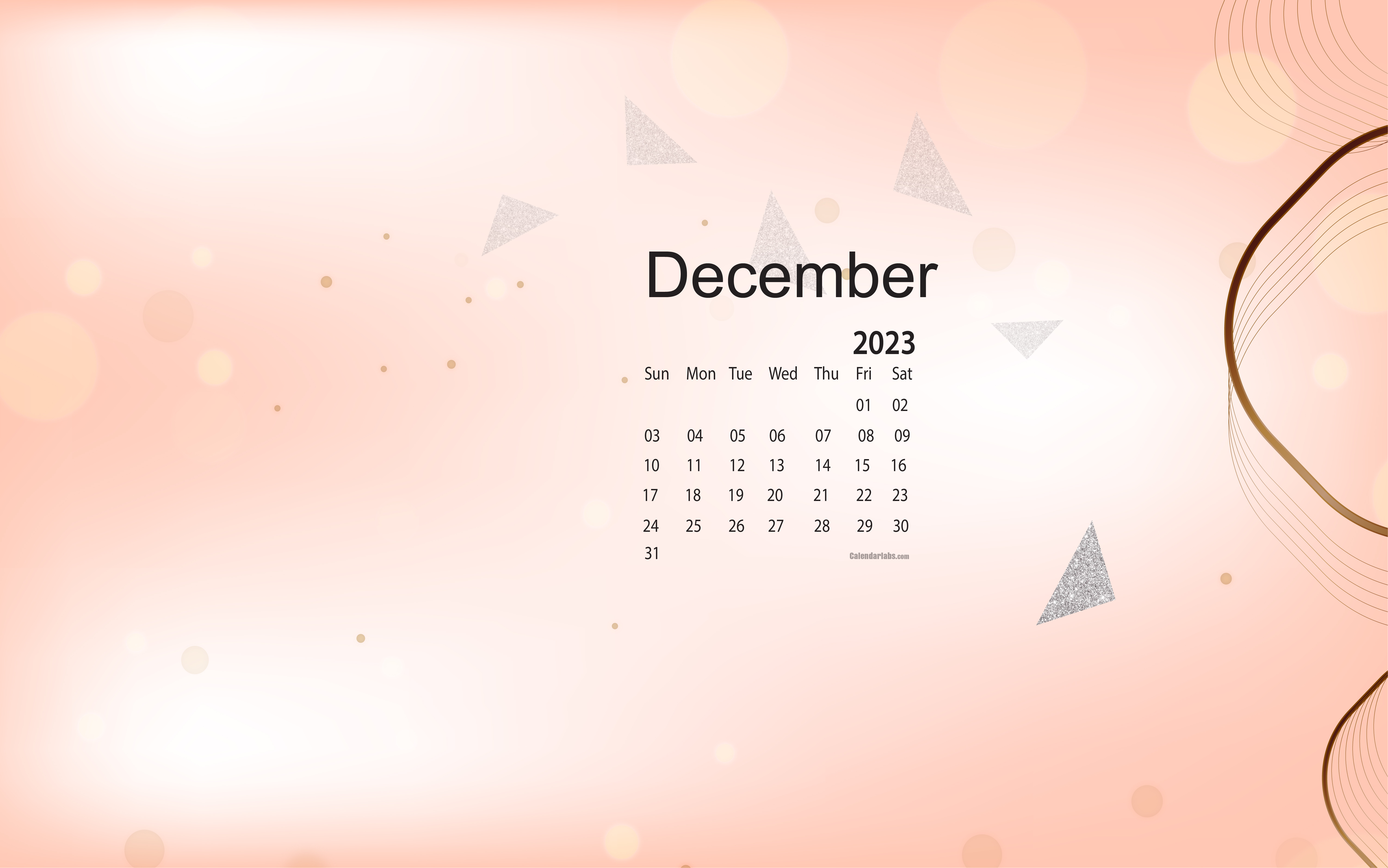 December 2023 Desktop Wallpaper Calendar