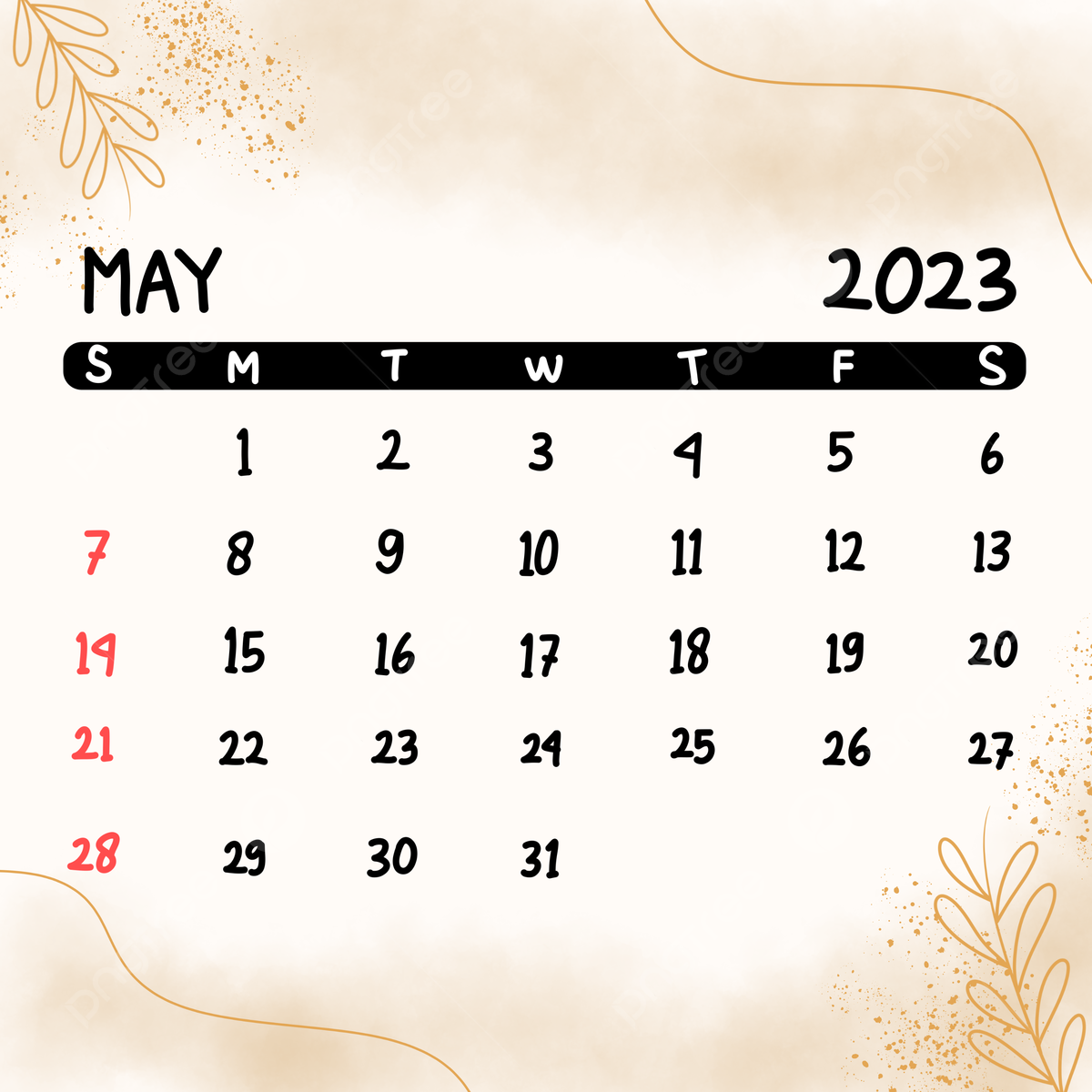 Watercolor Calendar Of May 2023 Background, May, Watercolor, Calendar Background Image for Free Download