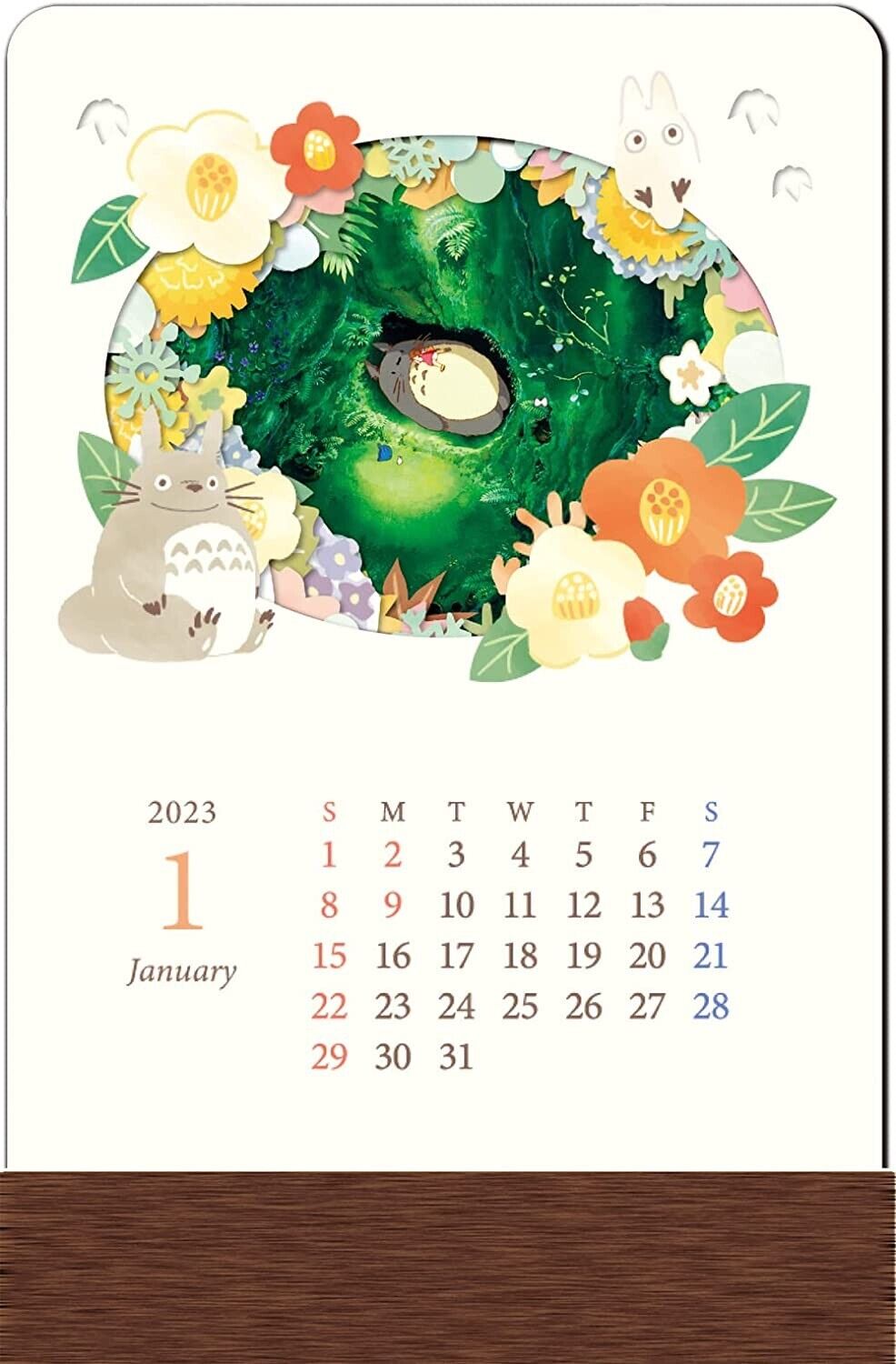 2023 DeskTop Calendar Studio Ghibli Kasanaru My Neighbor Totoro CL 80 From Japan