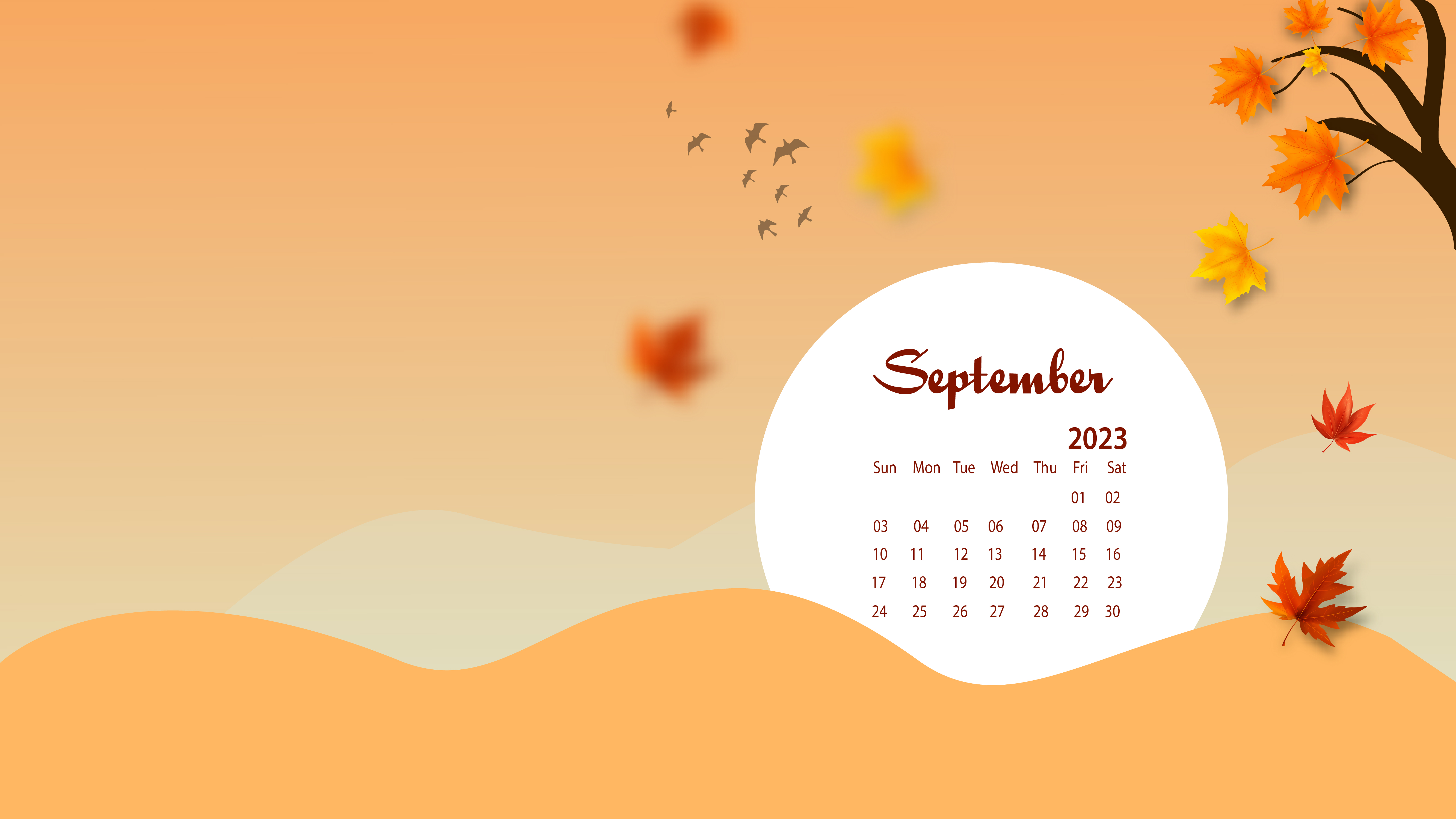 September 2023 Desktop Wallpaper Calendar