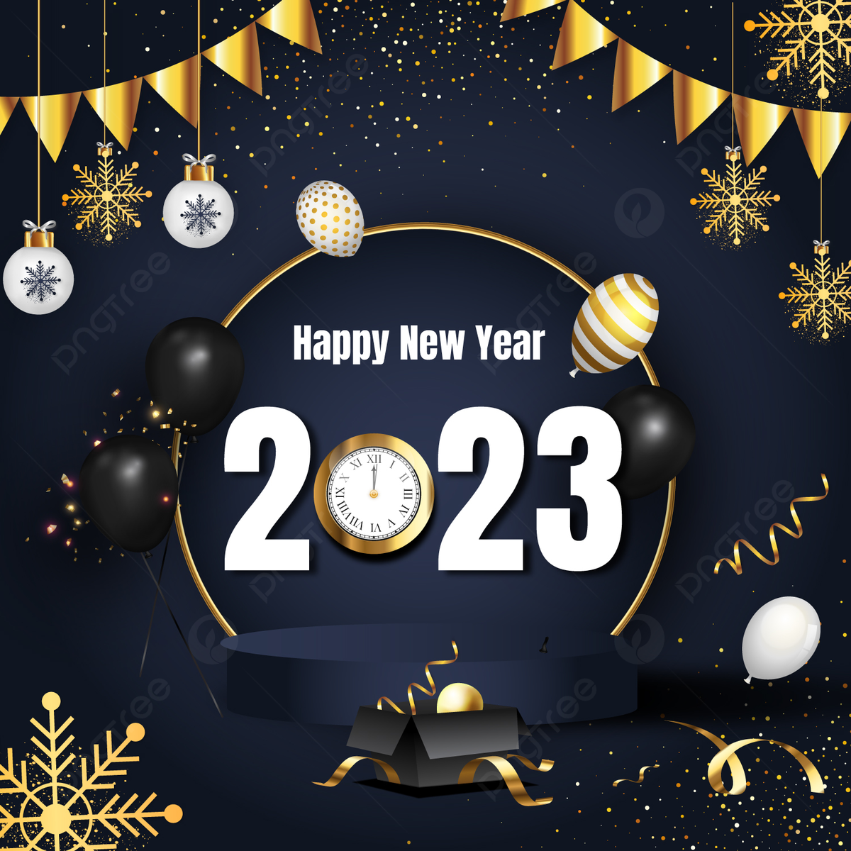 Happy New Year 2023 Poster Background HD, 4K Wallpaper with Shayari, Cover Photo FB
