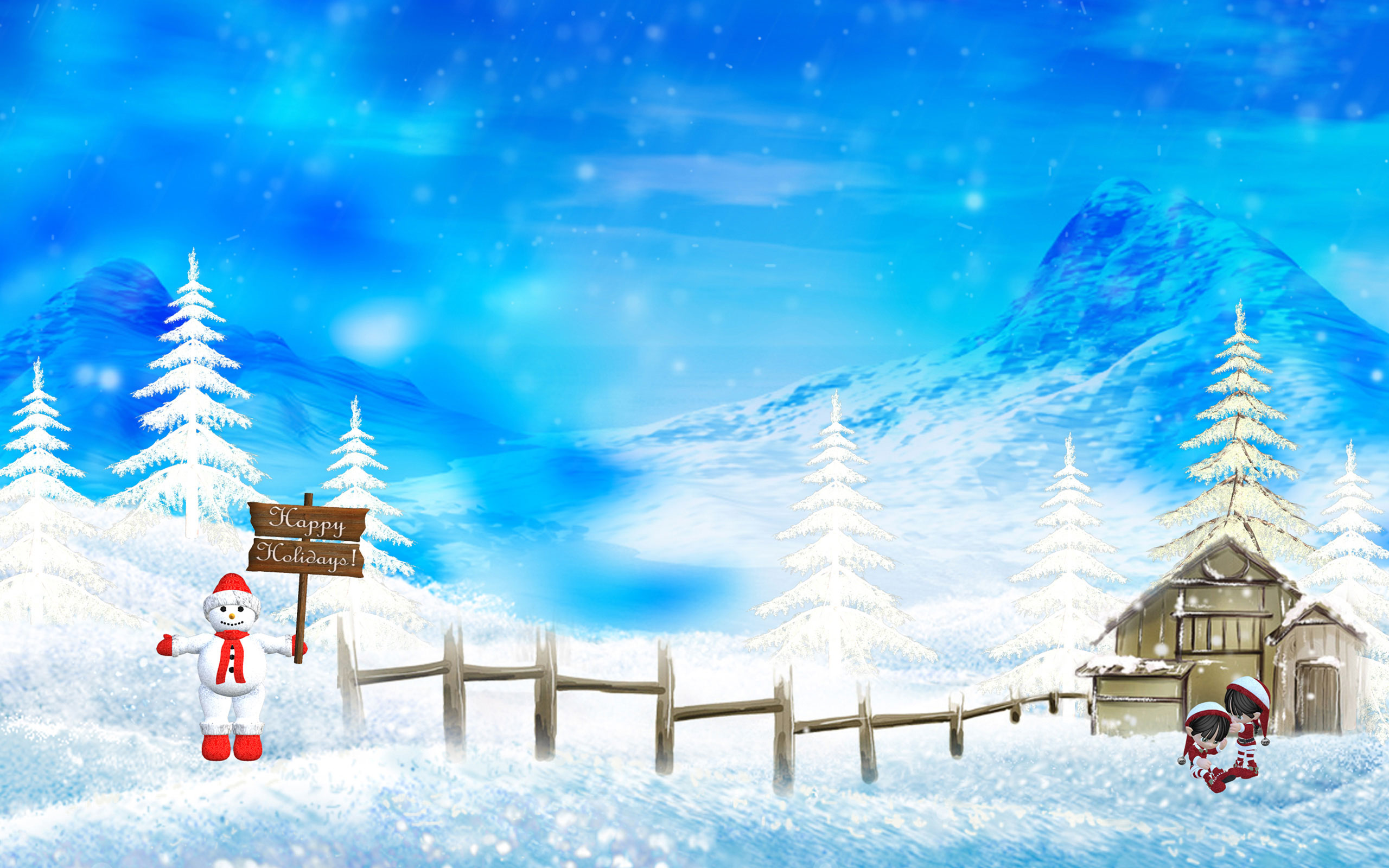 Happy Winter Christmas Holidays, High Definition, High Quality, Widescreen
