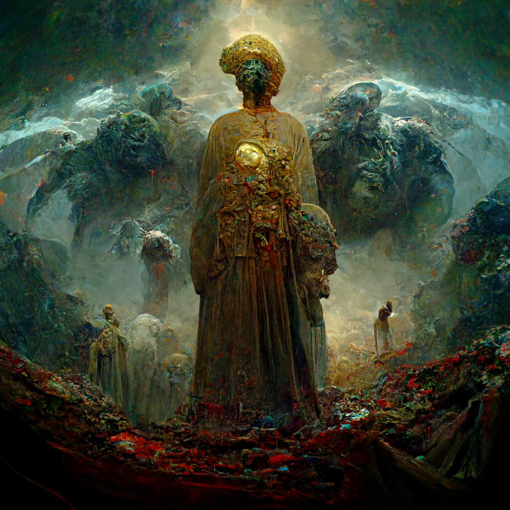 AI MidJourney. Concept art drawing, Visionary art, Fantasy village