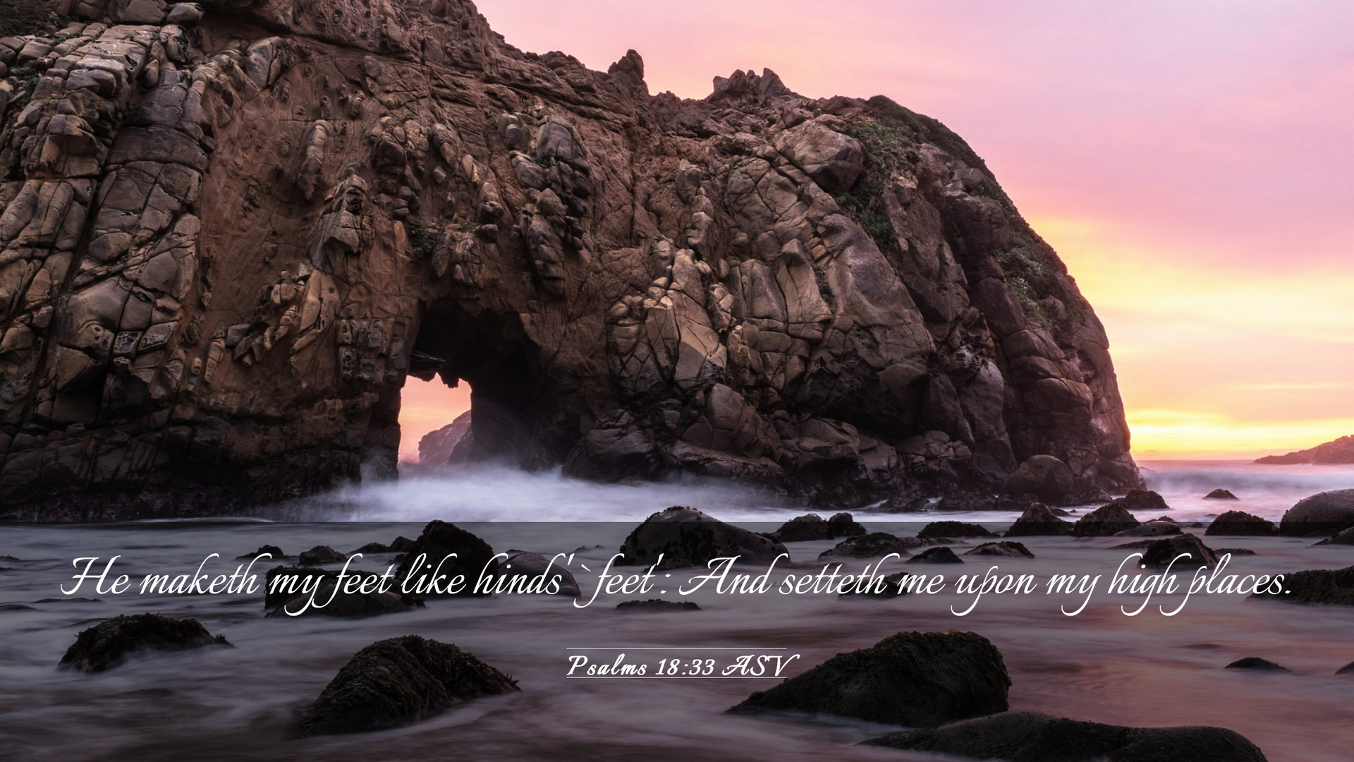 Psalms 18:33 ASV Desktop Wallpaper maketh my feet like hinds' `feet': And setteth