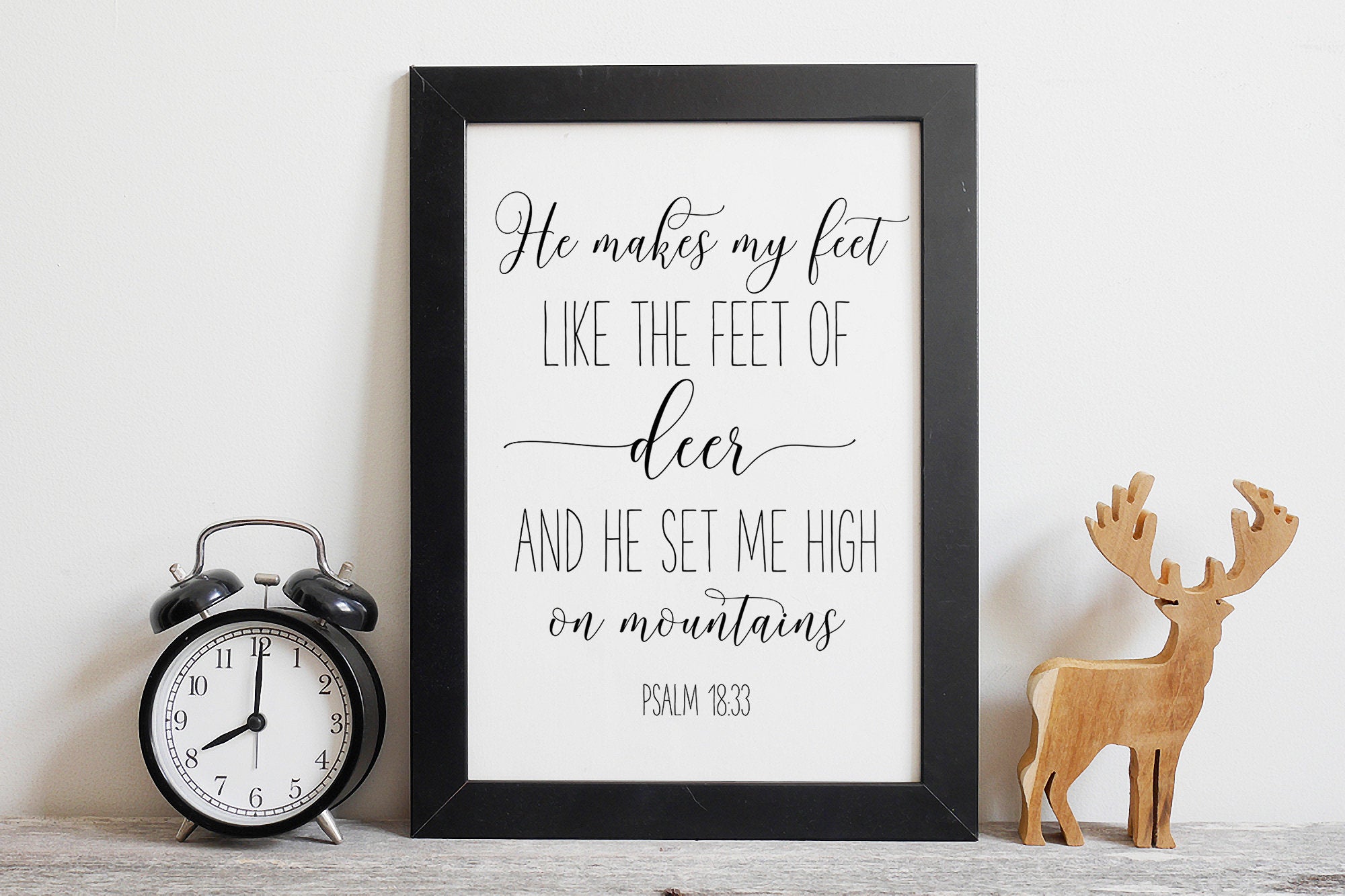 He Makes My Feet Like The Feet Of Deer, Psalm 18:33 Bible Verse Poster Print Print Studio