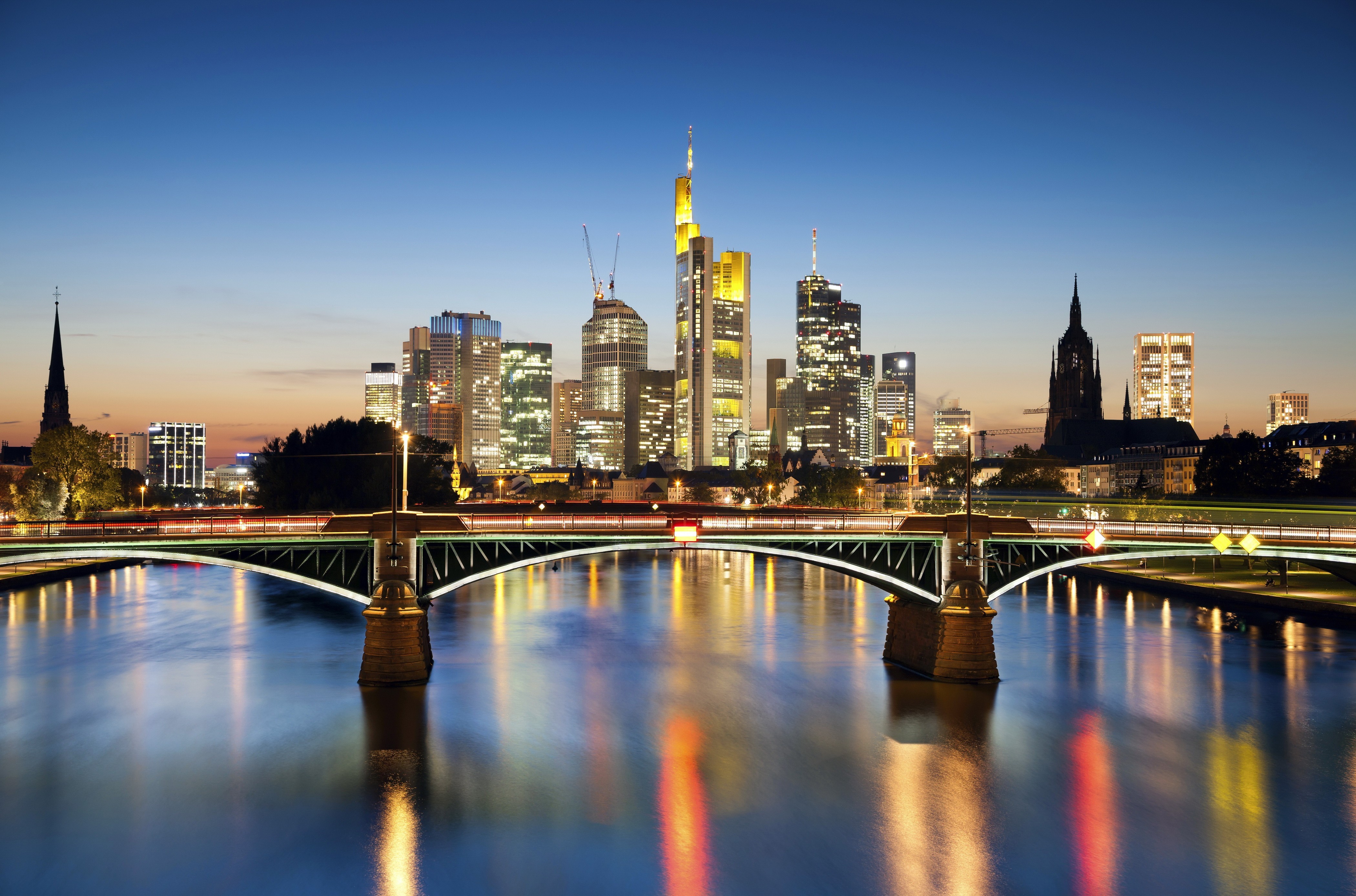 Frankfurt Germany Bridge Wallpaper:4200x2775