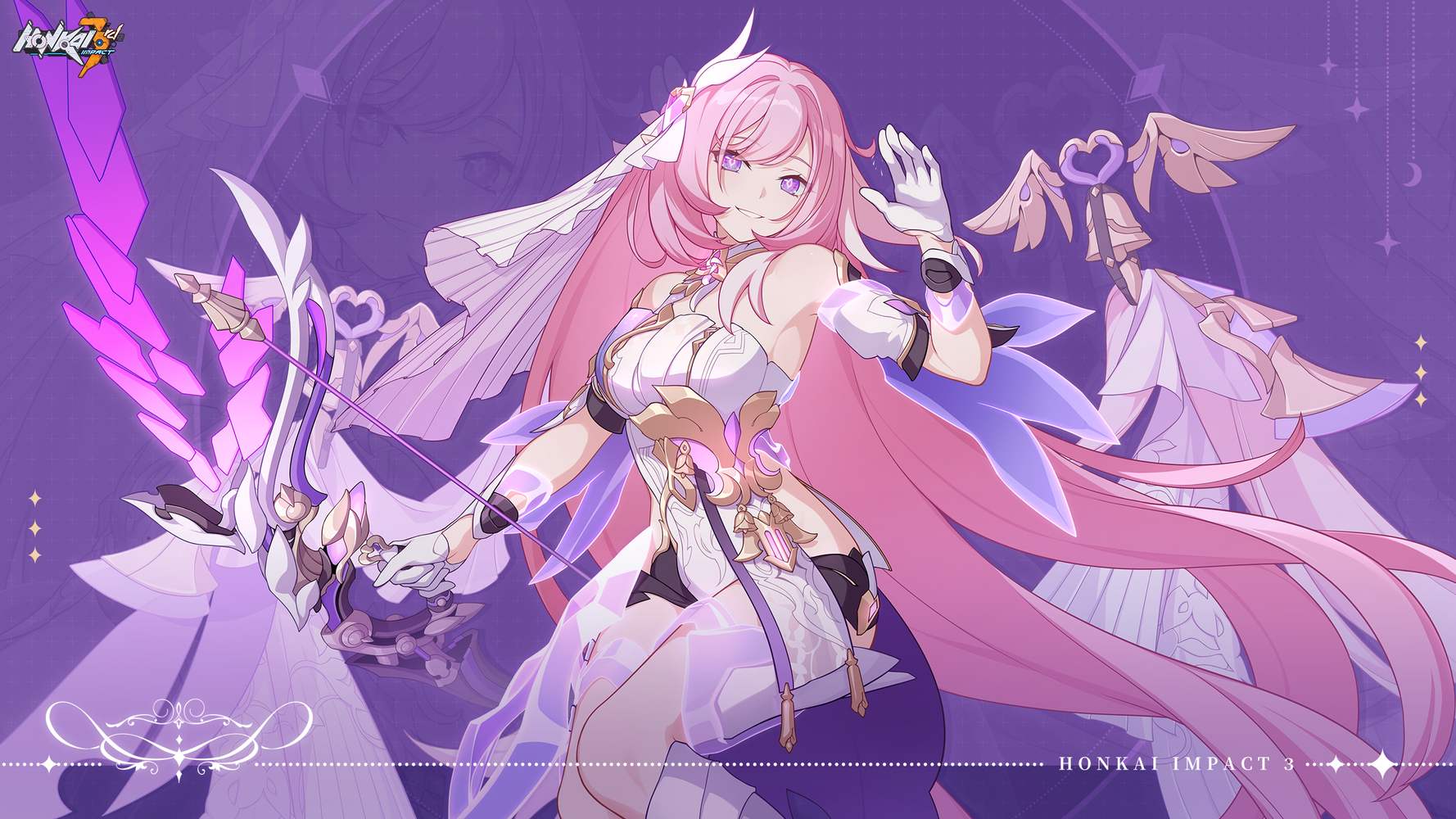 Wallpaper Herrscher of Human: Ego and Elf Elysia Wallpaper Download. Honkai Impact 3rd