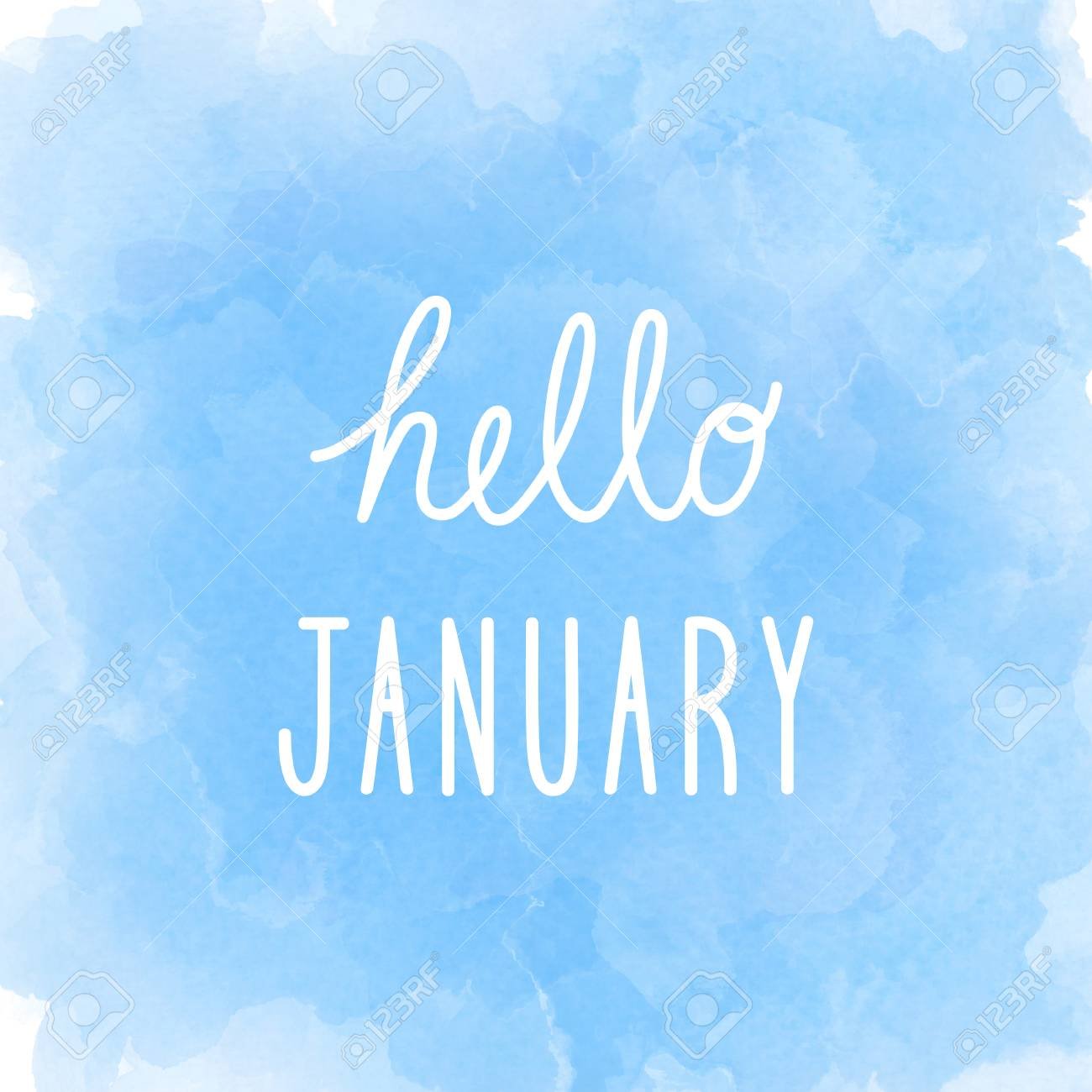 Free download Hello January Greeting On Abstract Blue Watercolor Background [1300x1300] for your Desktop, Mobile & Tablet. Explore January Background. January 2016 Desktop Wallpaper, January Wallpaper January Wallpaper