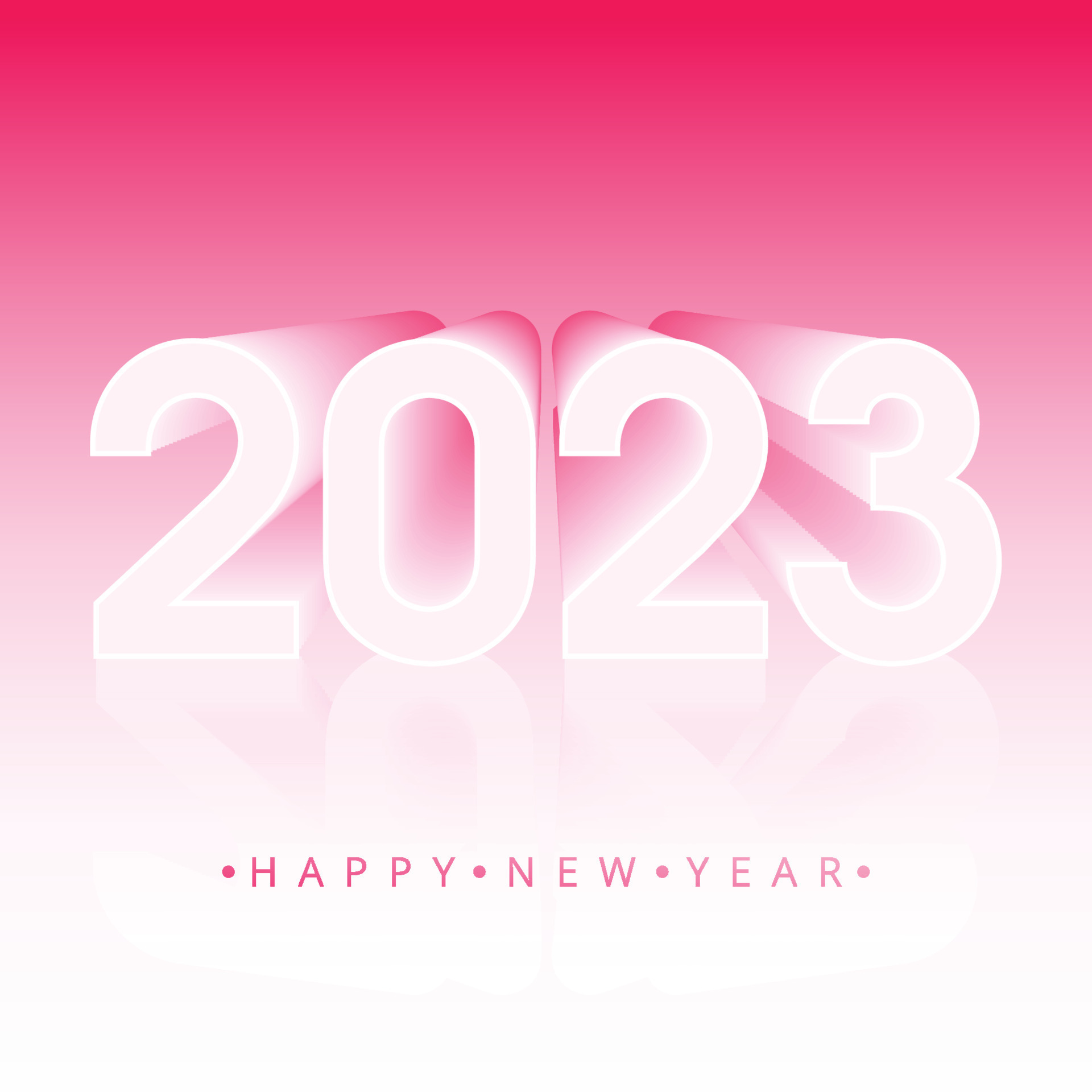 Happy new year 2023 card holiday with pink background
