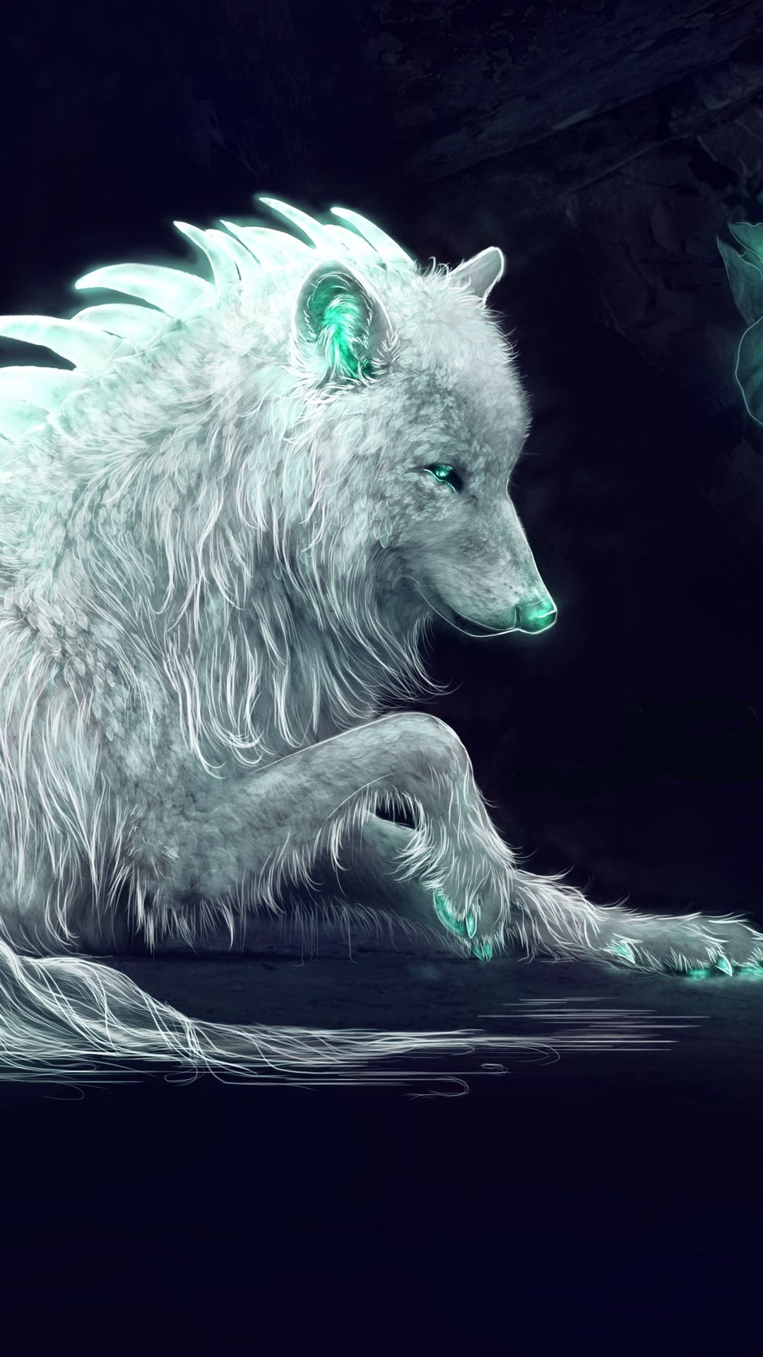 White Wolf Fan Art In 1080x1920 Resolution. Fantasy wolf, Wolf with blue eyes, White wolf