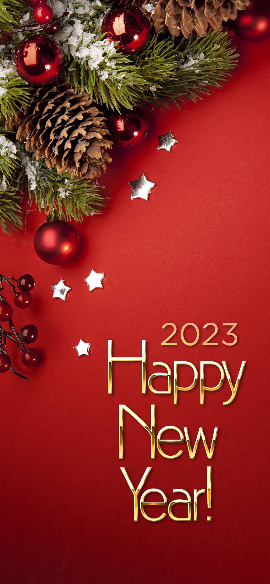 Download Red Aesthetic Happy New Year 2023 Wallpaper