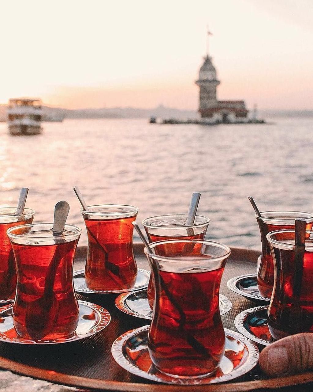 What's The Perfect Day In Istanbul? Tea, Sunset, And A Beautiful View.⠀ ⠀ :photo.bookk IG. Istanbul Turkey Photography, Istanbul, Istanbul Photography