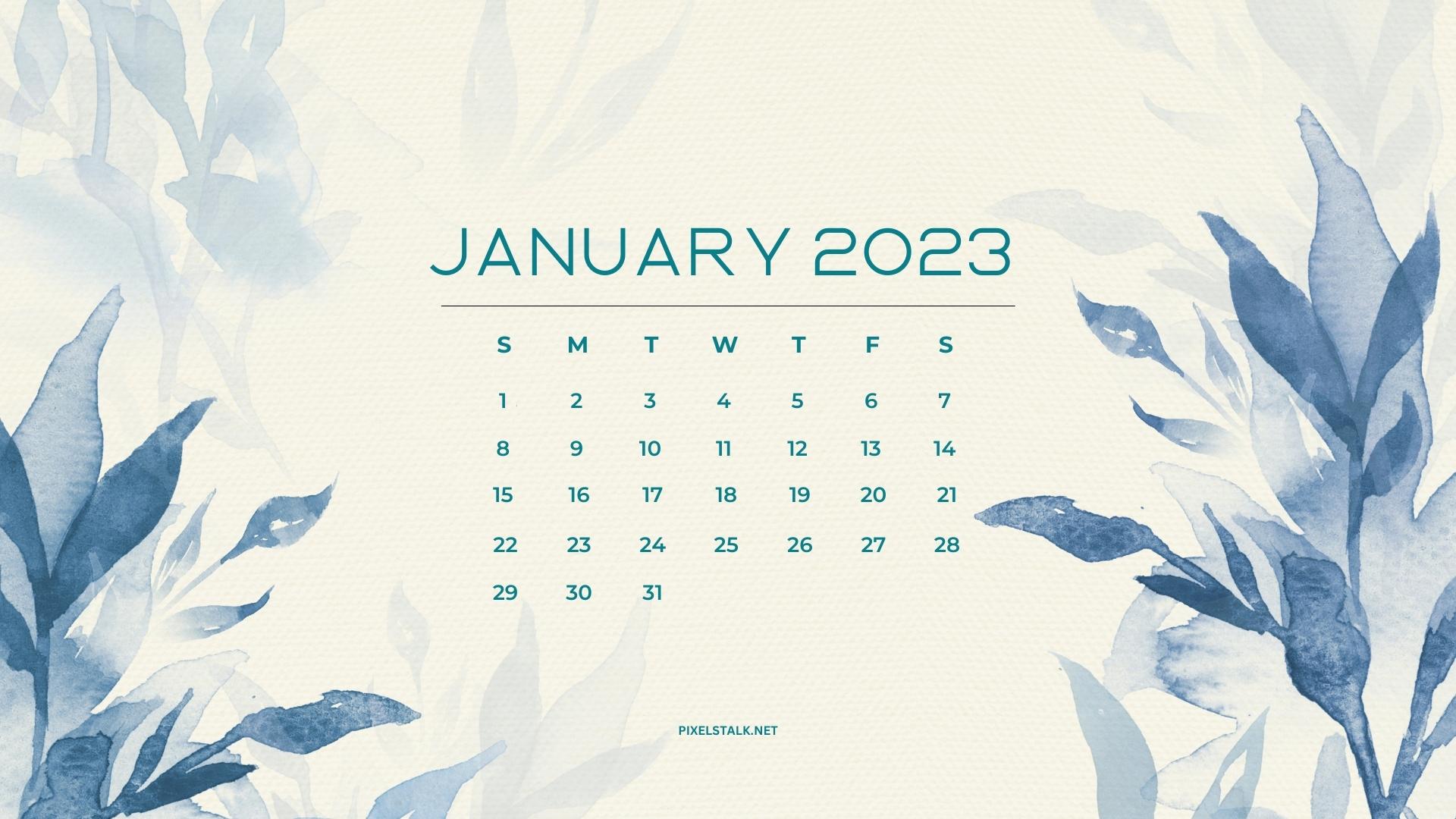 January Calendar 2023 Desktop Wallpaper