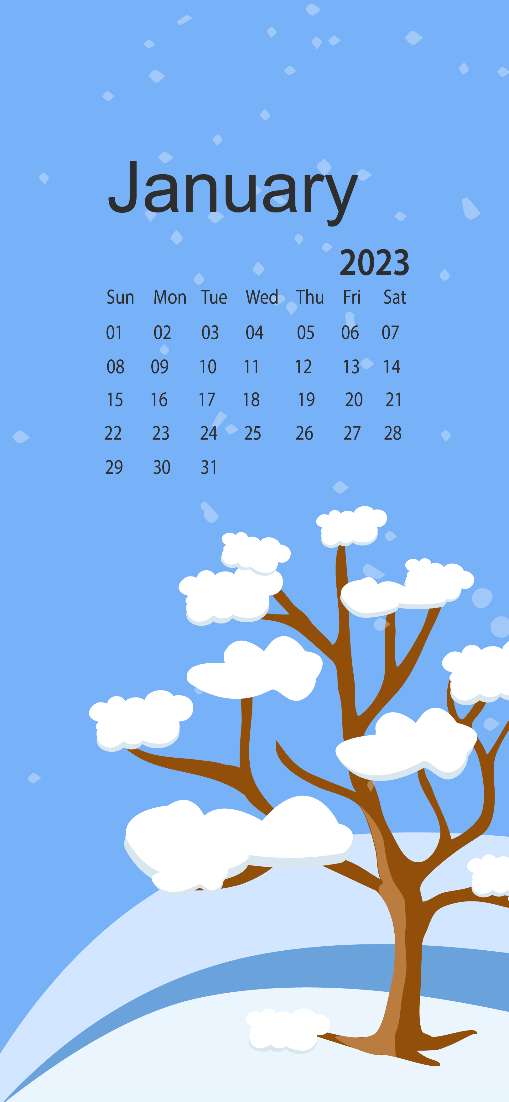January 2023 Desktop Wallpaper Calendar