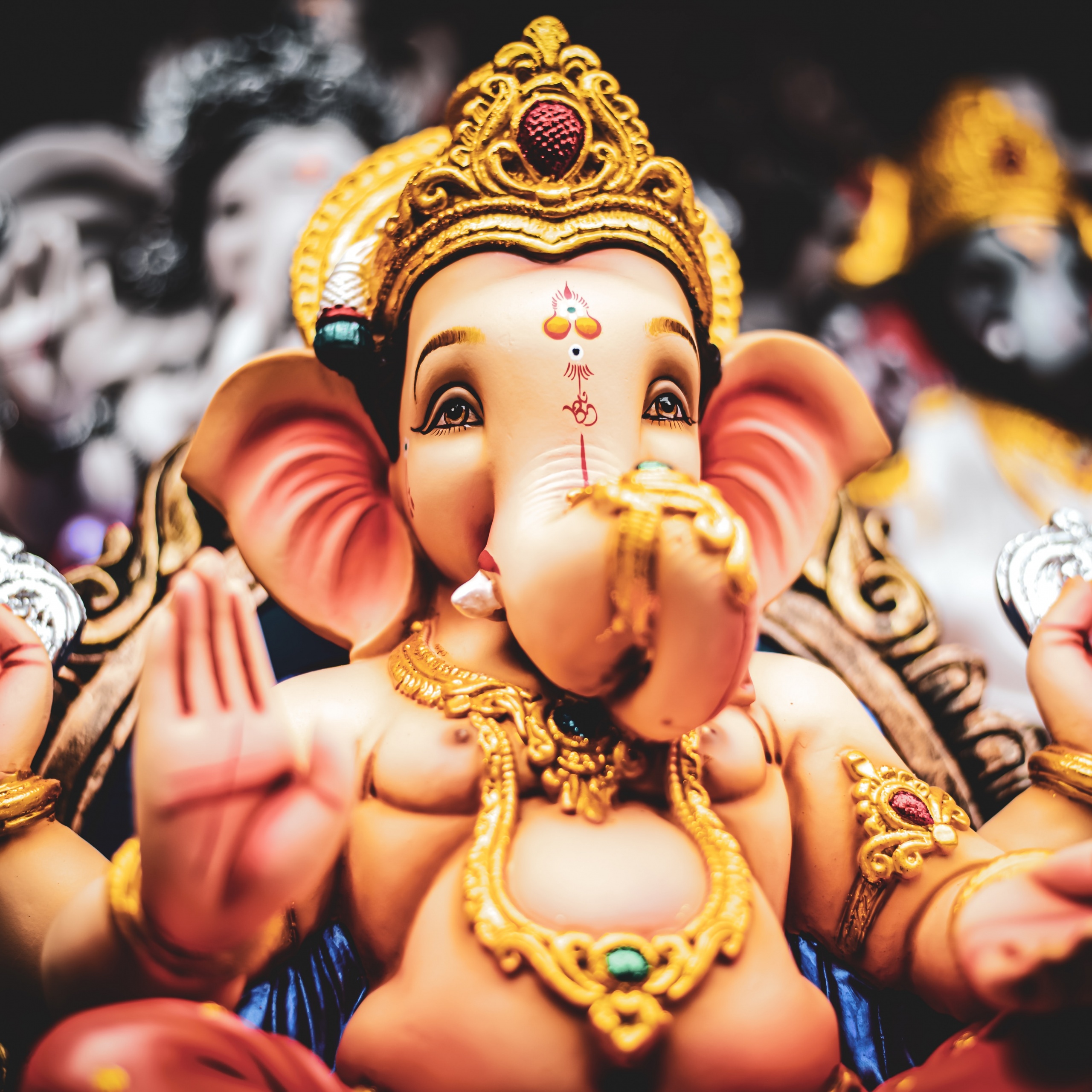 Lord Ganesha Wallpaper 4K, Ganapati Bappa, Celebrations