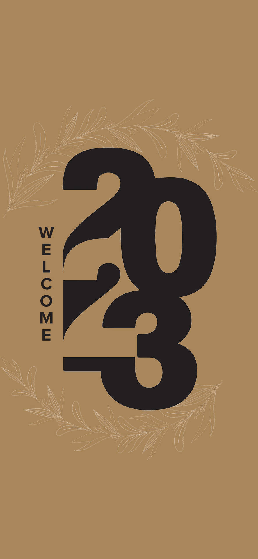 Download Plain Happy New Year 2023 Welcome Greeting Wallpaper